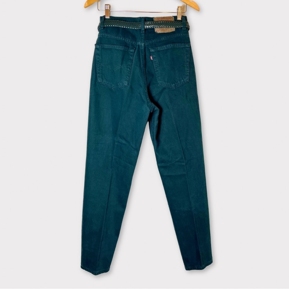 Vintage Levi’s Jeans + Capezio Belt | 521 | USA | Green | Tapered | 10 - Picture 5 of 14